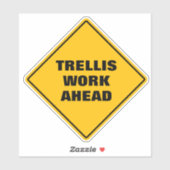 Sticker Drôle treillis travailler devant la clôture de jar (Feuille)