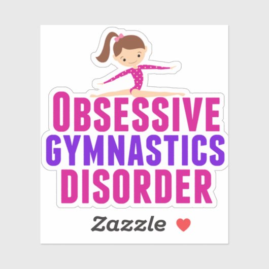 Sticker Drôle trouble de la gymnastique obsessionnelle (Feuille)