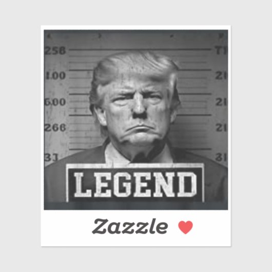 Sticker Drôle Trump 2024 Mugshot Président Légende (Feuille)