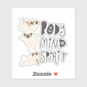 Sticker Drôle Yoga Pose Carlins Vinyl (Feuille)