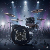 Sticker Drumbeat Delight : Drum Kit Silhouette