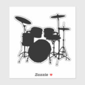 Sticker Drumbeat Delight : Drum Kit Silhouette (Feuille)