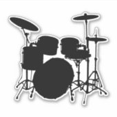 Sticker Drumbeat Delight : Drum Kit Silhouette (Devant)