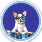 Sticker drummer dog (Recto)