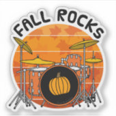 Sticker Drummer Musicien Automne Thanksgiving (Devant)