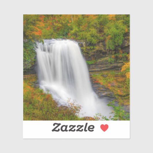 Sticker Dry Falls Caroline du Nord (Feuille)