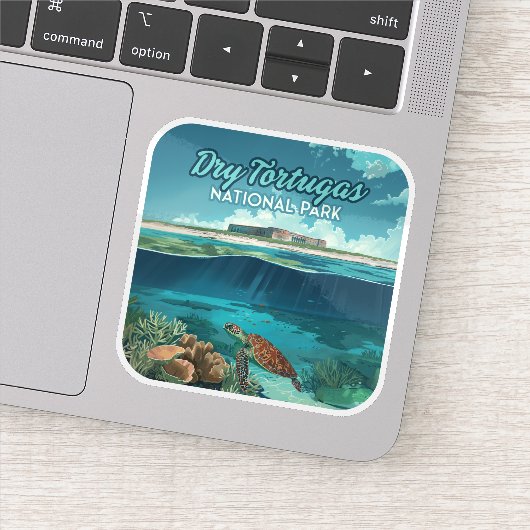 Sticker Dry Tortugas Parc National Floride Turtle (Détail)