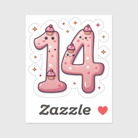 Sticker du 14e anniversaire (Feuille)