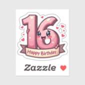 Sticker du 16e anniversaire (Feuille)