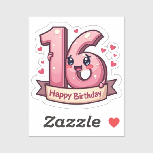 Sticker du 16e anniversaire (Feuille)