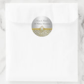 Sticker du 50e anniversaire du Mariage Gold Damask (Sac)