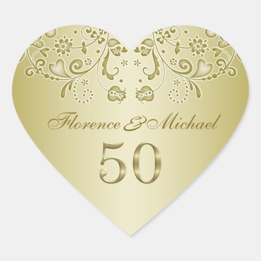 Sticker du 50e anniversaire du Mariage tourbillonn (Devant)