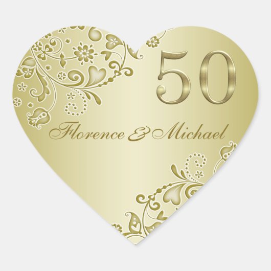 Sticker du 50e anniversaire du Mariage tourbillonn (Devant)