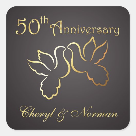 Sticker du 50e anniversaire Mariage inséparables d (Devant)