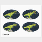 Sticker du capitaine T-rex Dinosaure spatial (Feuille)