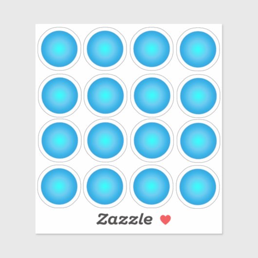 Sticker du cercle 16 en néon bleu (Feuille)