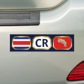 Sticker du code de la carte du drapeau du Costa Ri (En voiture)