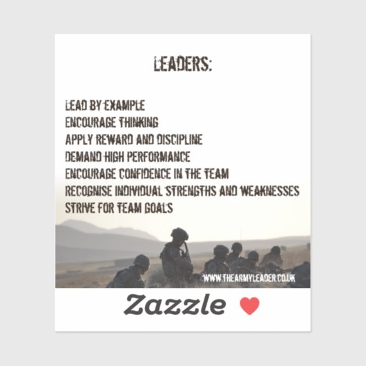 Sticker du Code du leadership de l'Armée (Feuille)