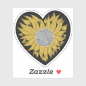 Sticker du coeur de tournesol (Feuille)