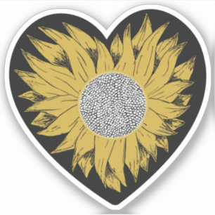 Sticker du coeur de tournesol