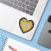 Sticker du coeur de tournesol (Ordinateur portable avec iPhone)