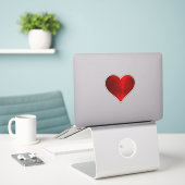 STICKER DU COEUR ROUGE (Ordinateur portable sur le bureau)