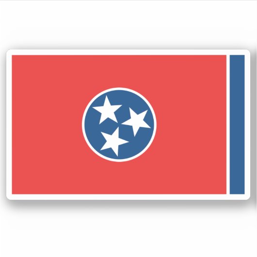 Sticker du drapeau d'état du Tennessee (Devant)