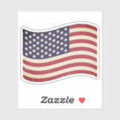 Sticker du drapeau vintage des États-Unis (Feuille)