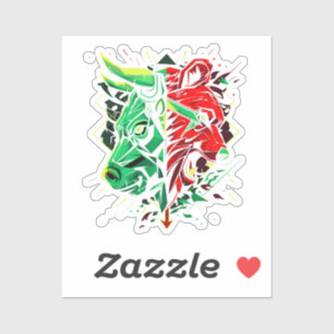 Sticker Du duel entre le taureau et l'ours