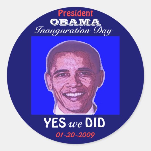 Sticker du jour d'investiture OBAMA (Devant)