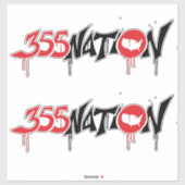 Sticker du logo de style graffiti de 355Nation (Feuille)