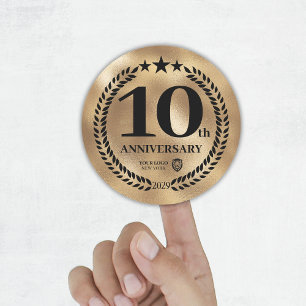 Sticker du logo d'entreprise du 10e anniversaire d