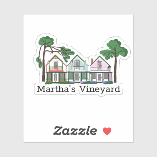 Sticker du Massachusetts Martha's Vineyard (Feuille)