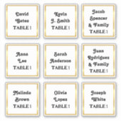 🕊️ Sticker du numéro de table du Mariage des noms (Devant)