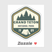 Sticker du parc national du Grand Teton (Feuille)