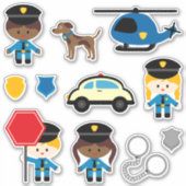 Sticker du policier pour enfants (Devant)