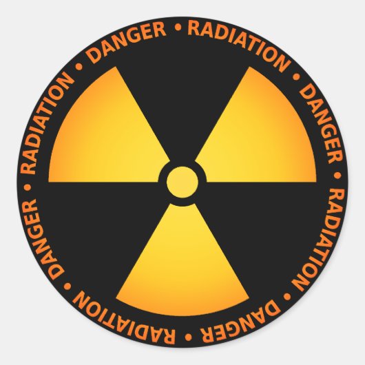 Sticker du symbole de rayonnement jaune/orange (Devant)