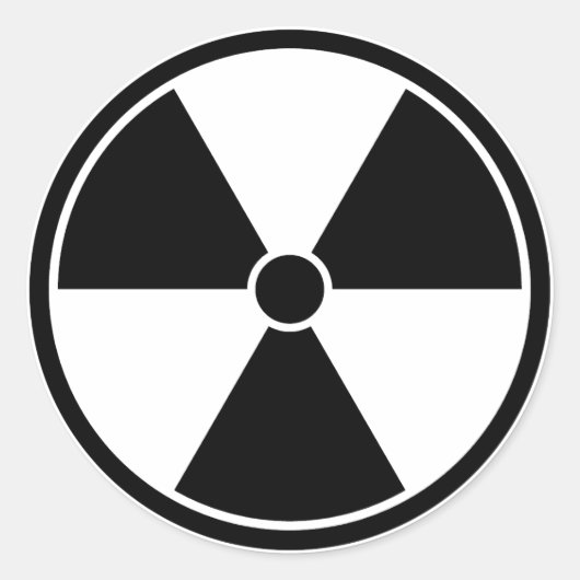 Sticker du symbole de rayonnement noir et blanc (Devant)