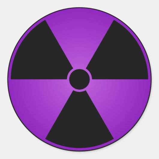 Sticker du symbole de rayonnement violet (Devant)
