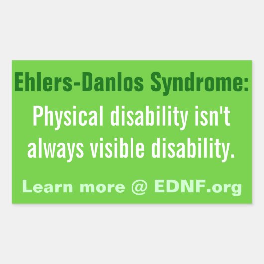 Sticker du syndrome d'Ehlers-Danlos (SDE) - EDNF.o (Devant)