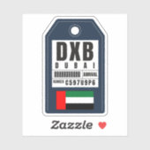 Sticker Dubai Boarding Pass - Émirats Arabes Unis DXB (Feuille)