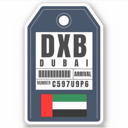 Sticker Dubai Boarding Pass - Émirats Arabes Unis DXB (Devant)