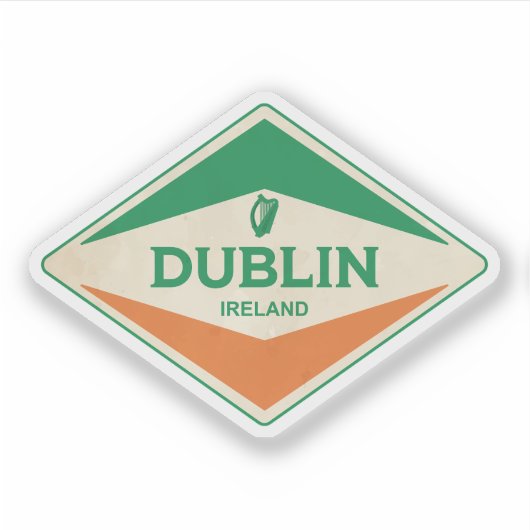 Sticker Dublin Irlande Vintage (Devant)