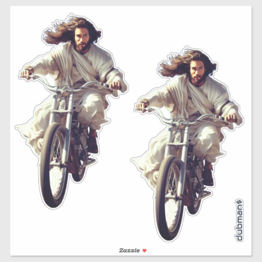Sticker Dubman fait du design : Jésus sur roues, envoyé du (Feuille)