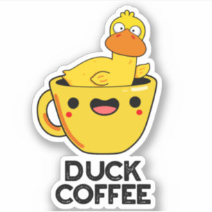 Sticker Duck Coffee Drôle Drink Pun