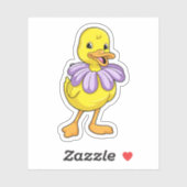 Sticker Duck with Daisy (Feuille)