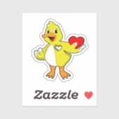 Sticker Duck with Heart (Feuille)