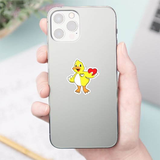 Sticker Duck with Heart (Téléphone)