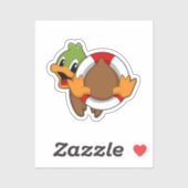 Sticker Duck with Swim ring (Feuille)