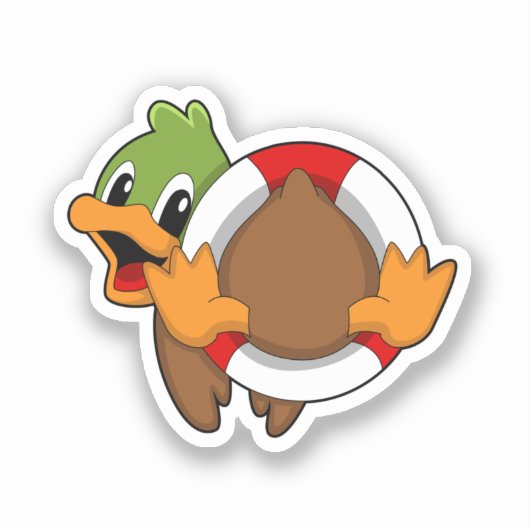 Sticker Duck with Swim ring (Recto)